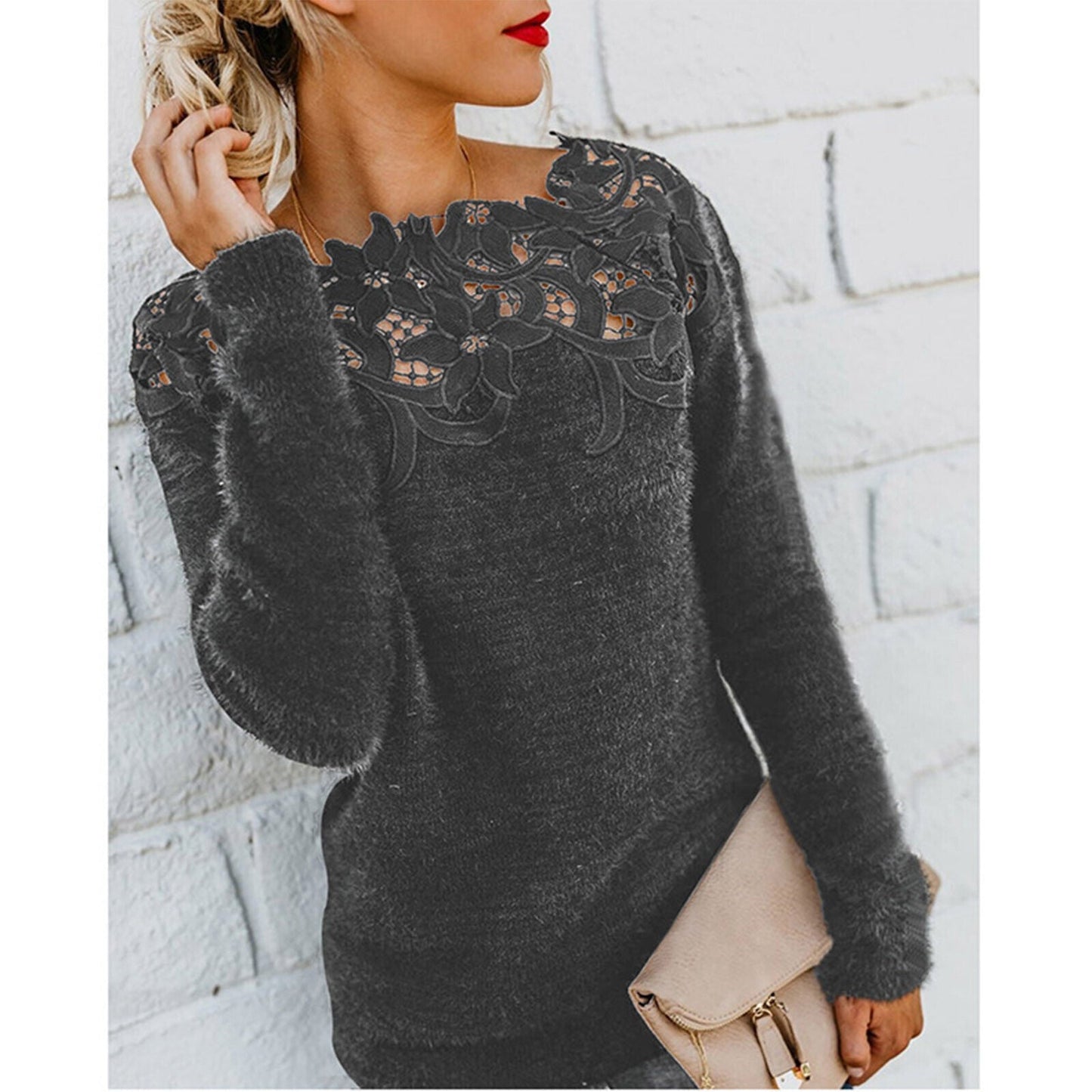 Isla – Avslappet Langermet Genser med Elegant Hals