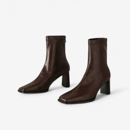 Rovena – Ankelstøvletter med Rund Tå og Glidelås Bak