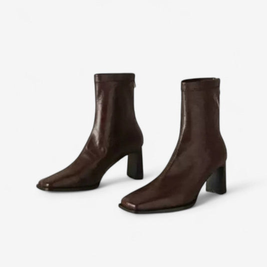 Rovena – Ankelstøvletter med Rund Tå og Glidelås Bak