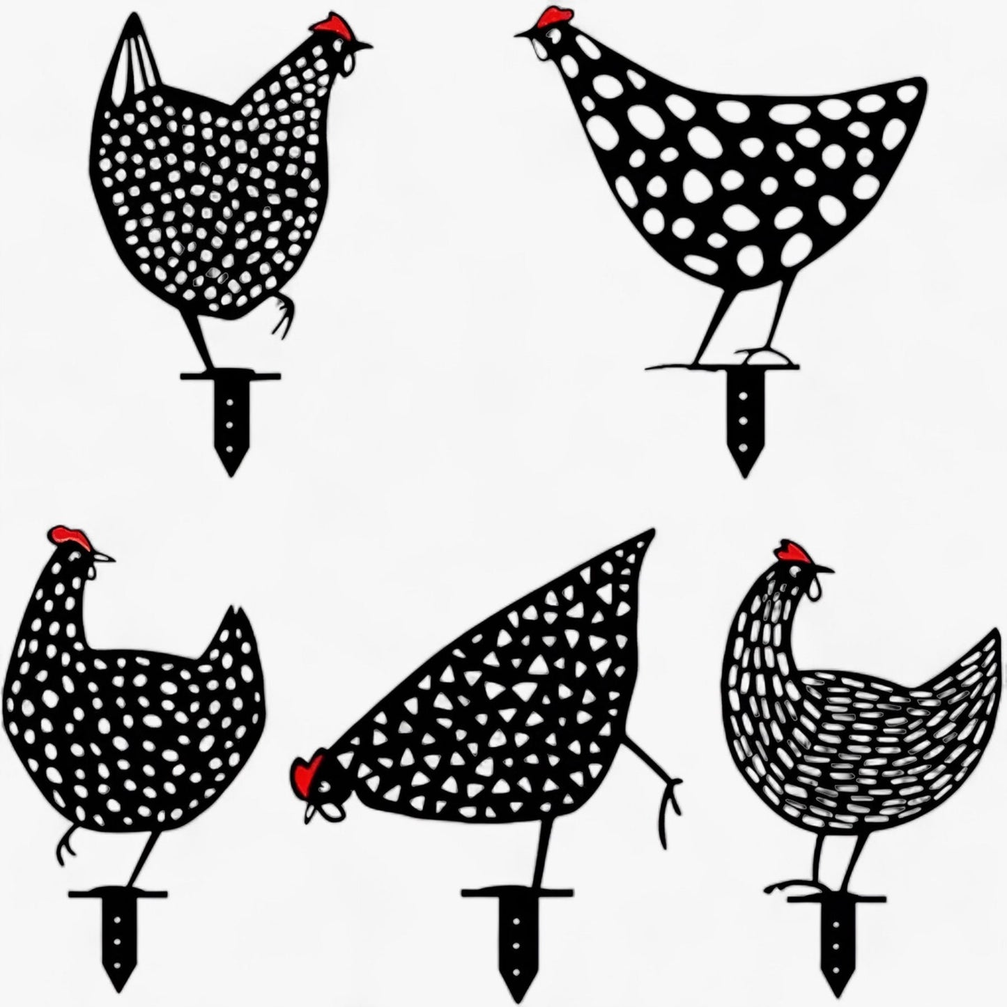 CharmingCluck - Lekende kyllingfamilie i akryl for levende hagesjarm