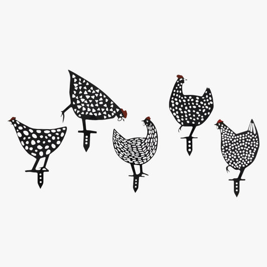 CharmingCluck - Lekende kyllingfamilie i akryl for levende hagesjarm