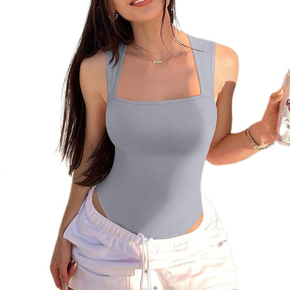 Eliza - Ribbestrikket body med firkantet utringning for stilig komfort