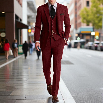 Rafael - Slim Fit ullblandet tredelt dress med blazer vest og bukser