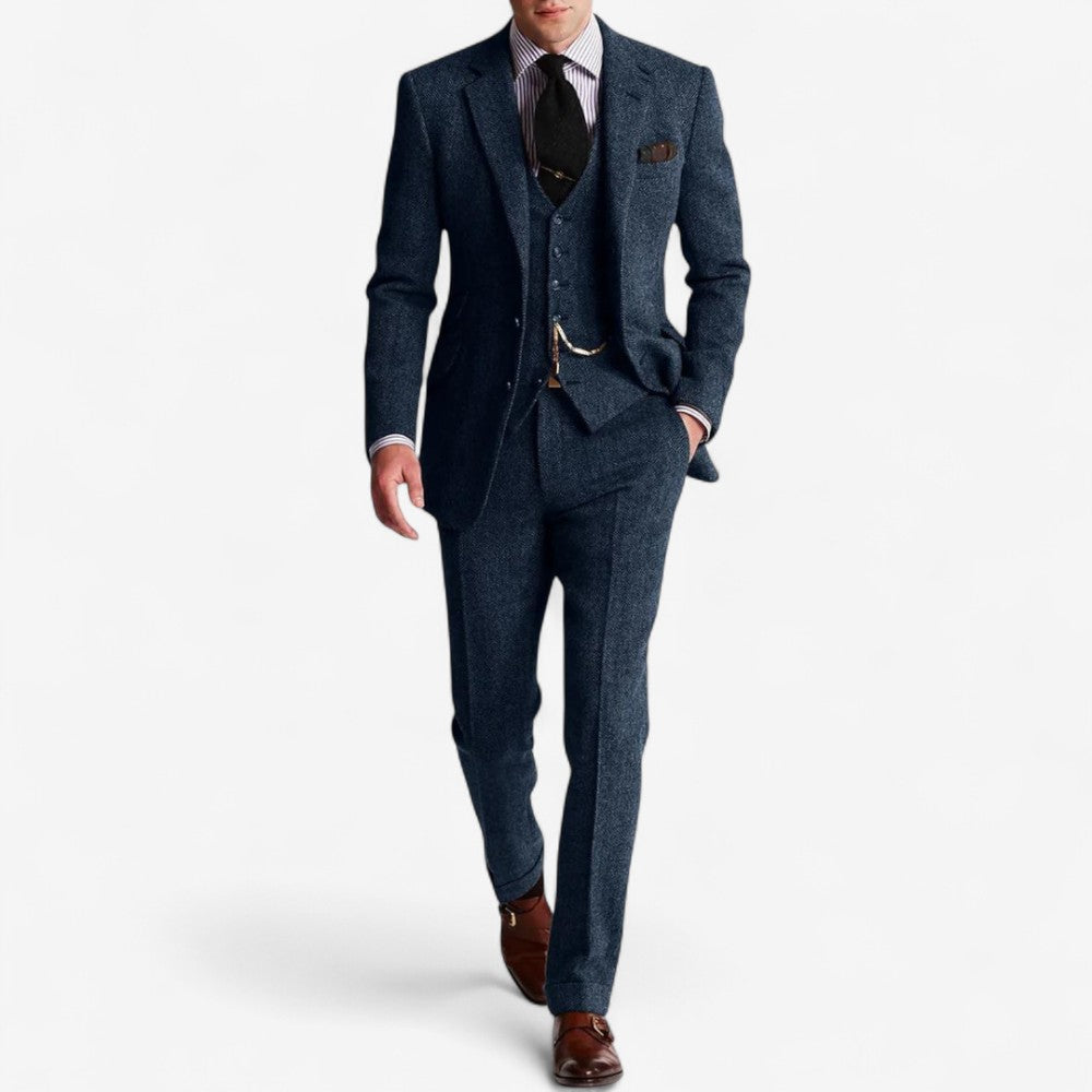 Rafael - Slim Fit ullblandet tredelt dress med blazer vest og bukser