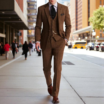 Rafael - Slim Fit ullblandet tredelt dress med blazer vest og bukser