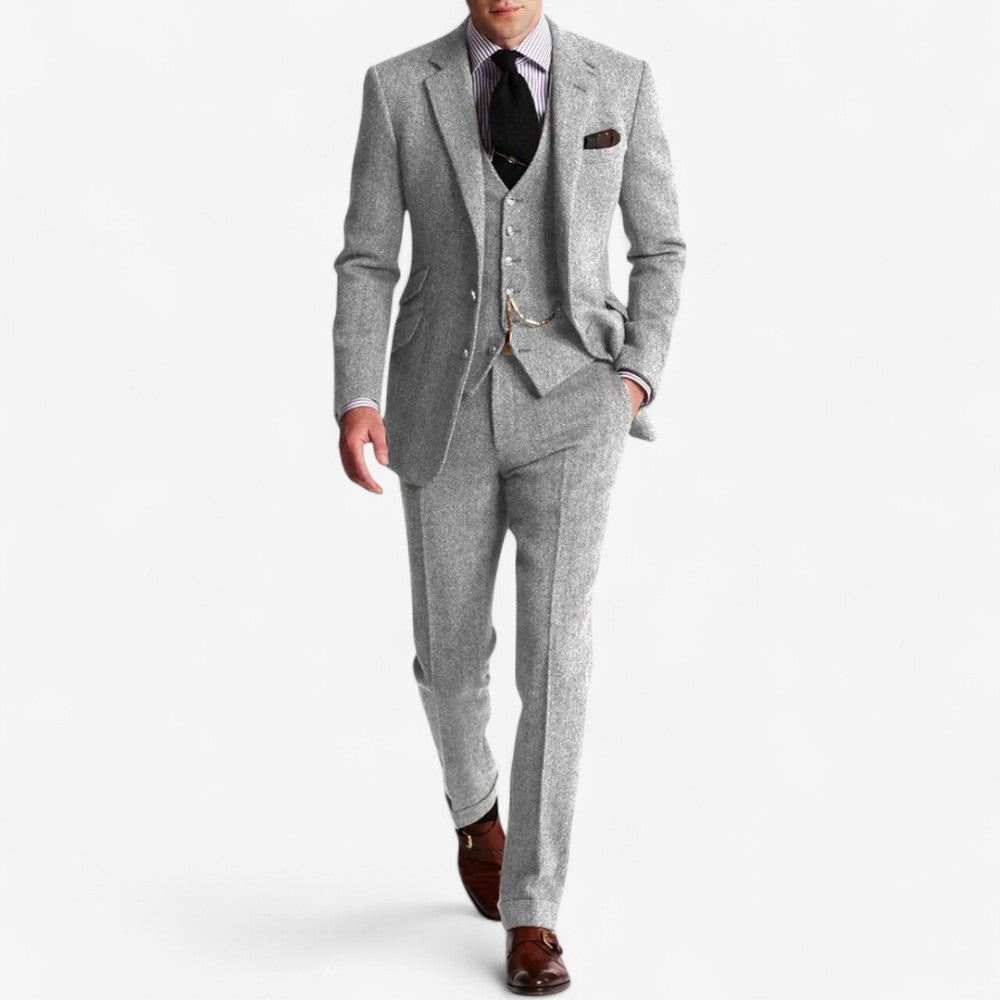 Rafael - Slim Fit ullblandet tredelt dress med blazer vest og bukser