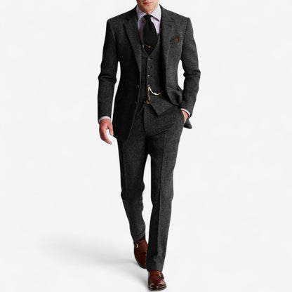 Rafael - Slim Fit ullblandet tredelt dress med blazer vest og bukser