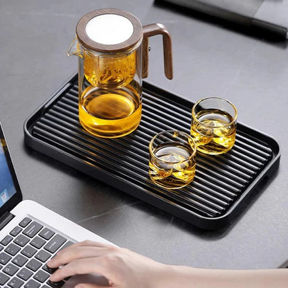 TeaCraft - Tekanne i glass med trehåndtak for en jevn bryggeopplevelse