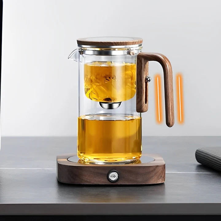 TeaCraft - Tekanne i glass med trehåndtak for en jevn bryggeopplevelse
