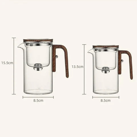 TeaCraft - Tekanne i glass med trehåndtak for en jevn bryggeopplevelse