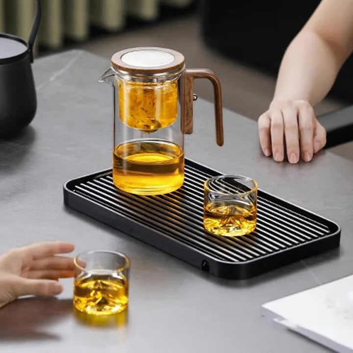 TeaCraft - Tekanne i glass med trehåndtak for en jevn bryggeopplevelse