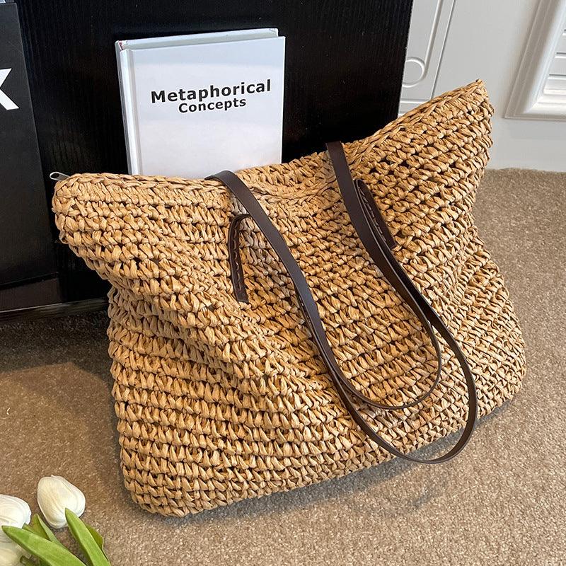 Luna - Håndvevd boho-veske med romslig design og solide håndtak