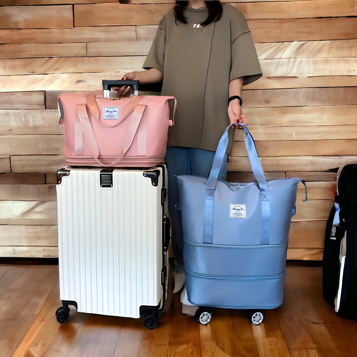 TravelPro - Allsidig og sammenleggbar reiseveske med låsbar glidelås og romslig interiør