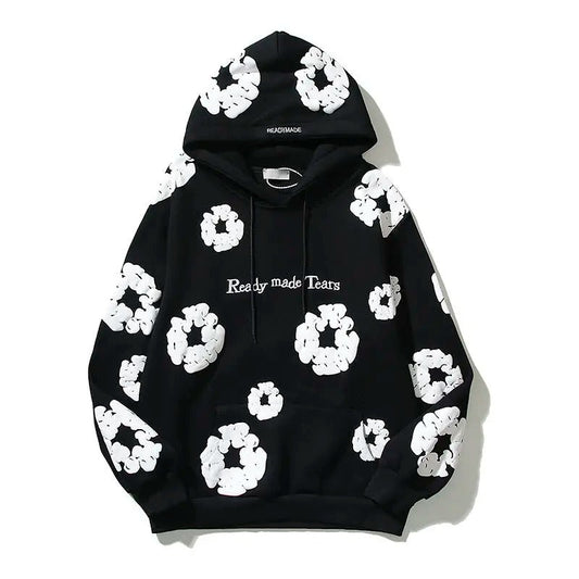 Amelia - "READY MADE TEARS" hettegenser med dristig blomsterdesign
