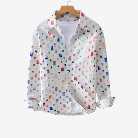 Stian – Langermet Skjorte med Nedbrettet Krage