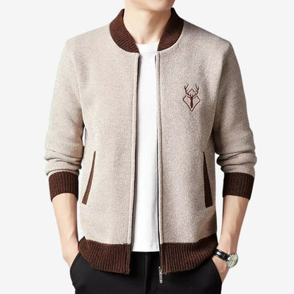 Paul – Langermet cardigan med sidelommer og glidelås