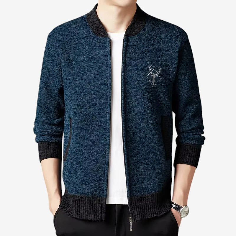 Paul – Langermet cardigan med sidelommer og glidelås