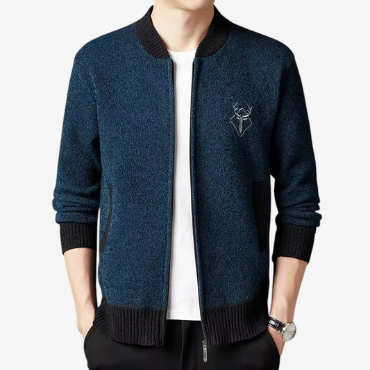 Paul – Langermet cardigan med sidelommer og glidelås