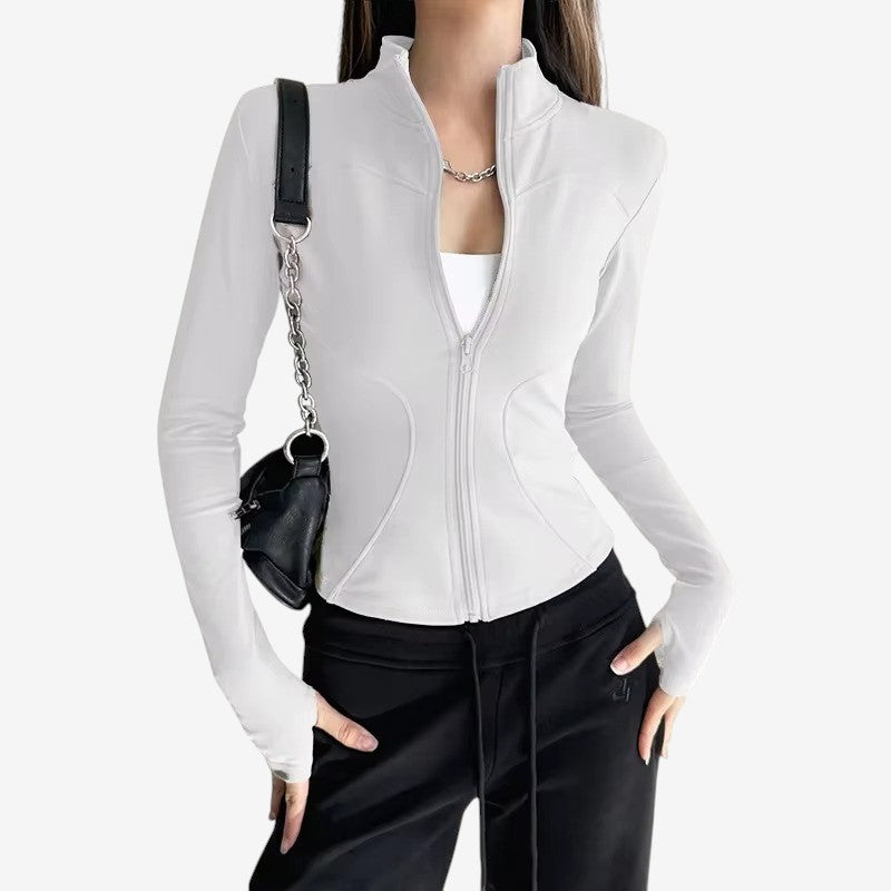 Hedda – Langermet Jakke med Ståkrage og Glidelås