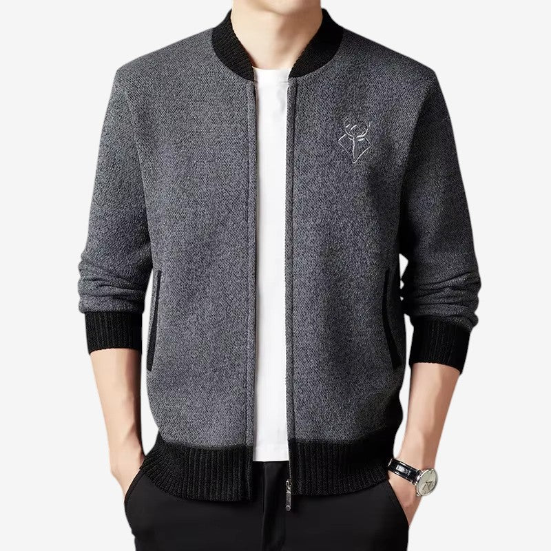 Paul – Langermet cardigan med sidelommer og glidelås