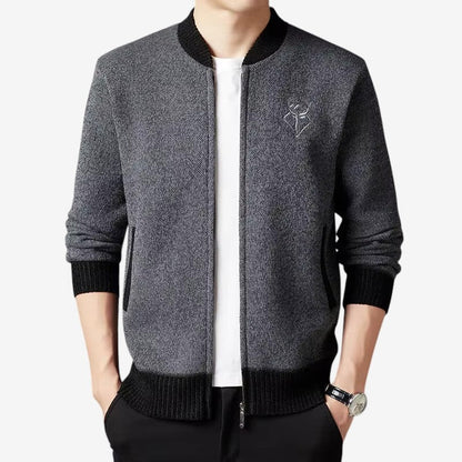 Paul – Langermet cardigan med sidelommer og glidelås