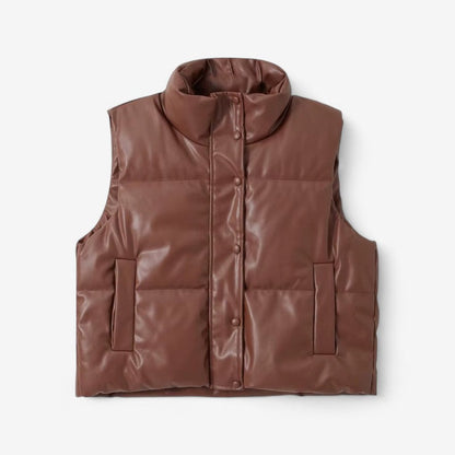 Kristine – Utenermet Polstret Vest med Dobbel Lukking og Lomme på Siden