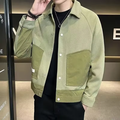 Rowen – Langermet Jakke med Dun Krage og Knappelukking