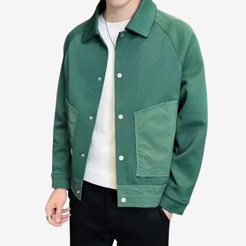 Rowen – Langermet Jakke med Dun Krage og Knappelukking