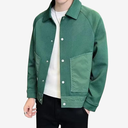 Rowen – Langermet Jakke med Dun Krage og Knappelukking