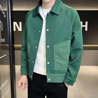 Rowen – Langermet Jakke med Dun Krage og Knappelukking