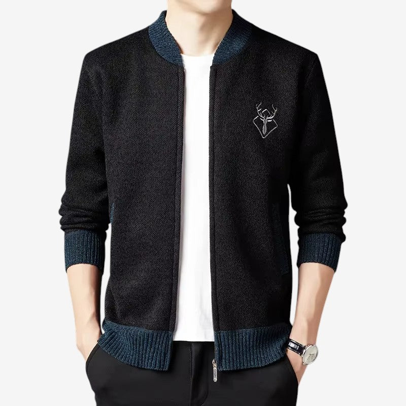 Paul – Langermet cardigan med sidelommer og glidelås