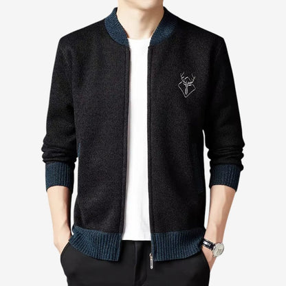 Paul – Langermet cardigan med sidelommer og glidelås