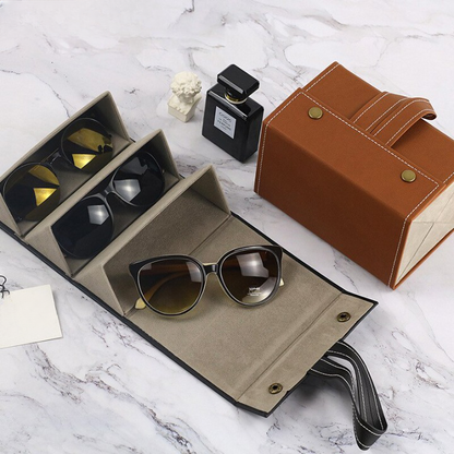 OptiGuard – Sammenleggbart Brilleveske med Flere Rom med Organisert Oppbevaring