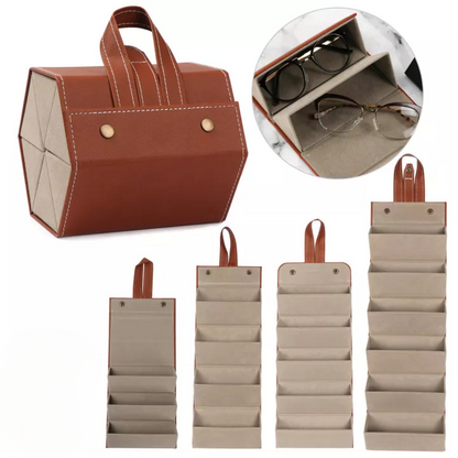 OptiGuard – Sammenleggbart Brilleveske med Flere Rom med Organisert Oppbevaring