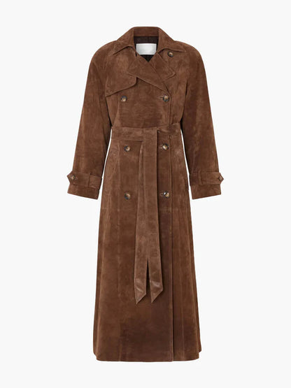 Isabelle - Moderne trenchcoat med dobbeltspent front og belte i midjen