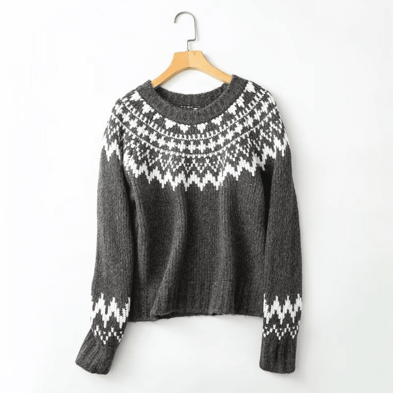 Amelia – Chic Genser med Lange Ermer med Ribbede Detaljer