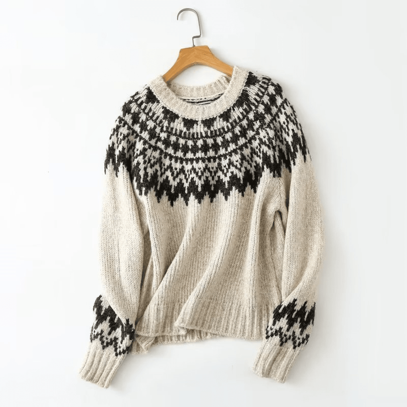 Amelia – Chic Genser med Lange Ermer med Ribbede Detaljer