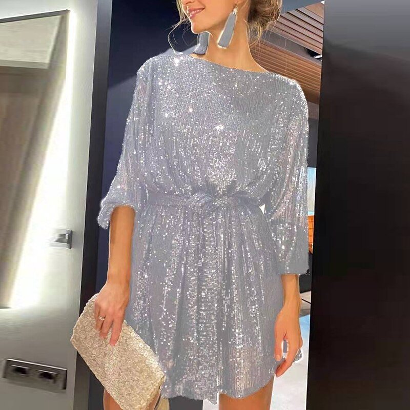 Aria - Mini festkjole med glitterdetaljer