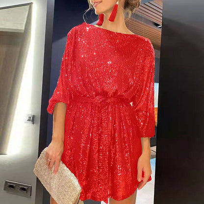 Aria - Mini festkjole med glitterdetaljer