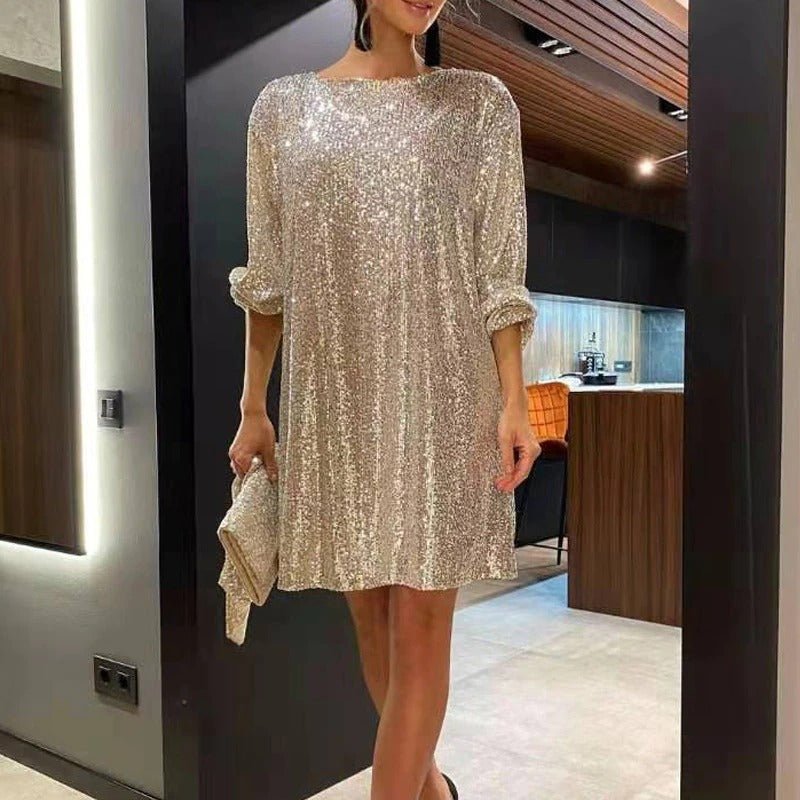 Aria - Mini festkjole med glitterdetaljer