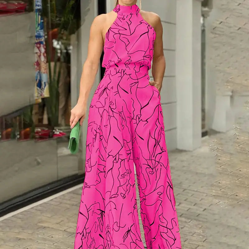 Ava - Elegant ermeløs jumpsuit med ermeløs halter for enhver anledning
