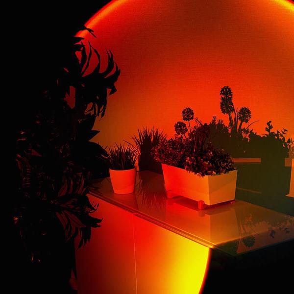 GlowRay – Moderne solnedgangslampe med justerbart hode for varm og estetisk belysning